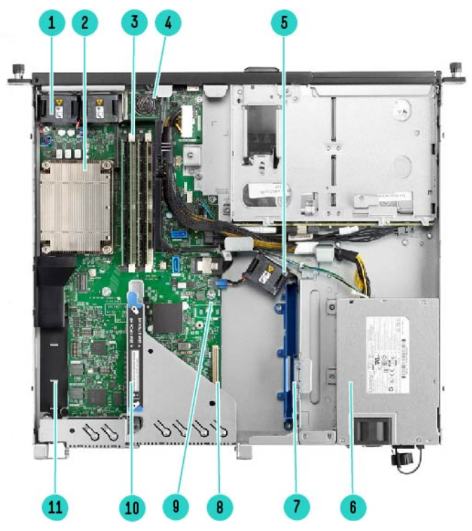 Internal View - Standard for all DL20 Gen10